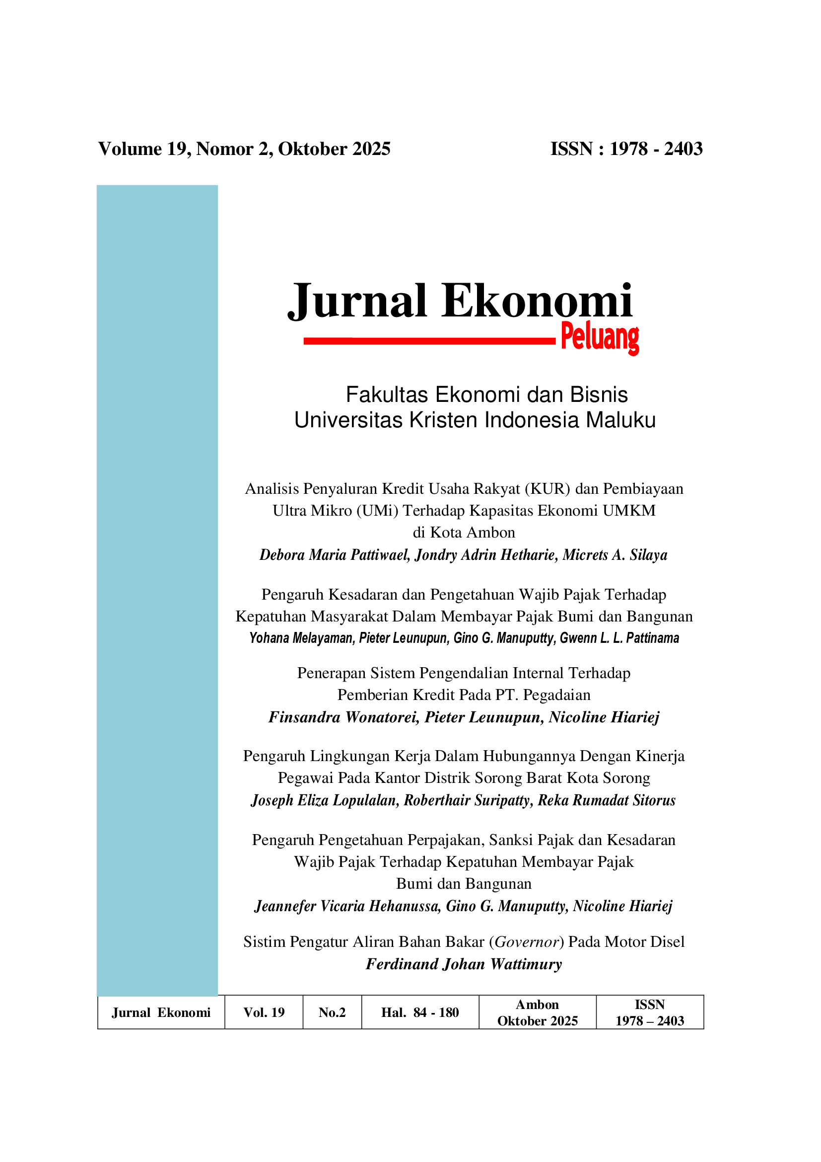 					View Vol. 19 No. 2 (2025): Jurnal PELUANG
				