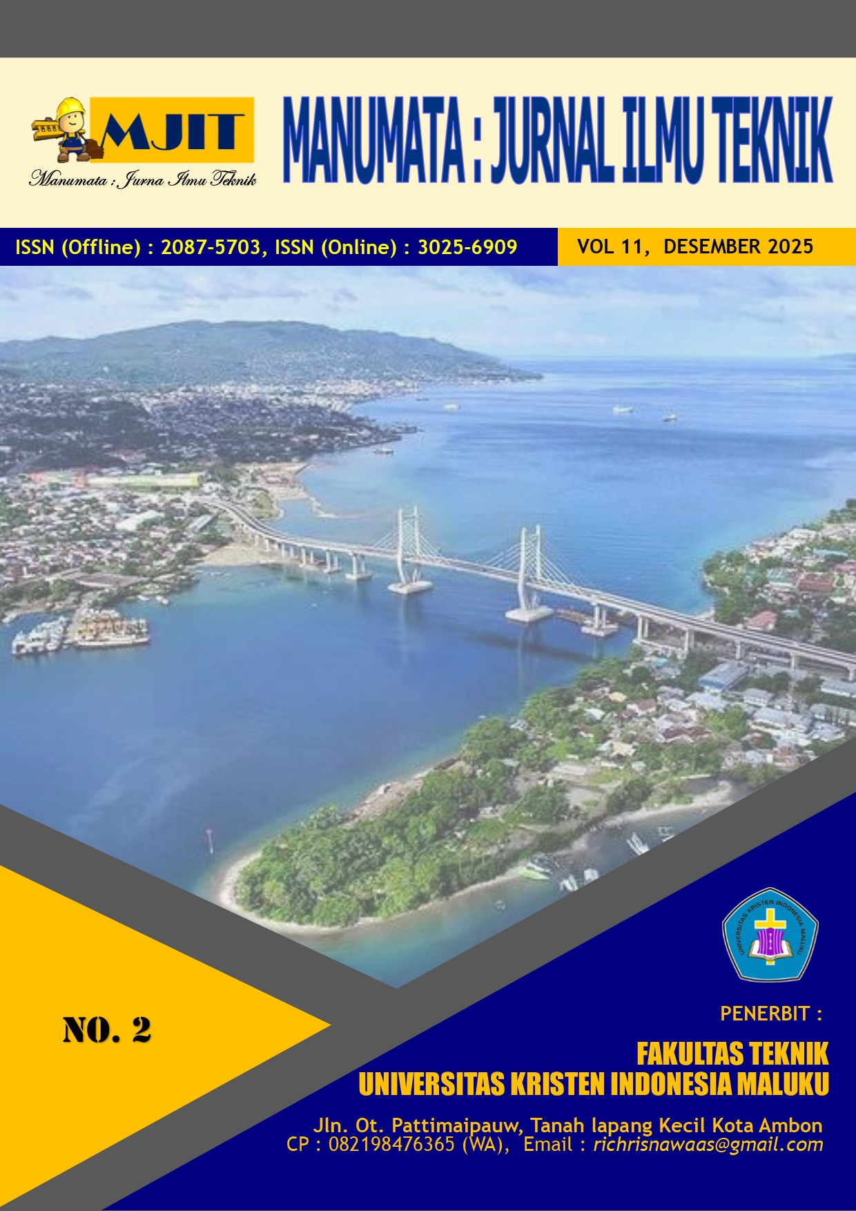					View Vol. 11 No. 2 (2025): Manumata Jurnal Ilmu Teknik
				